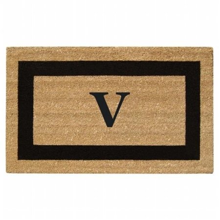 NEDIA HOME Nedia Home 33020V 36 x 20 in. SuperScraper Black Single Picture Frame Mat  Monogrammed V 33020V